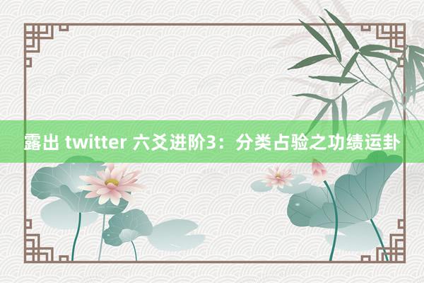 露出 twitter 六爻进阶3：分类占验之功绩运卦