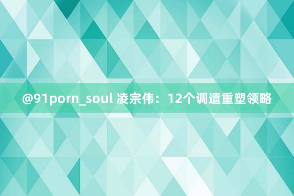 @91porn_soul 凌宗伟：12个调遣重塑领略