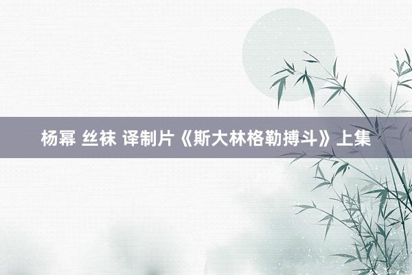 杨幂 丝袜 译制片《斯大林格勒搏斗》上集